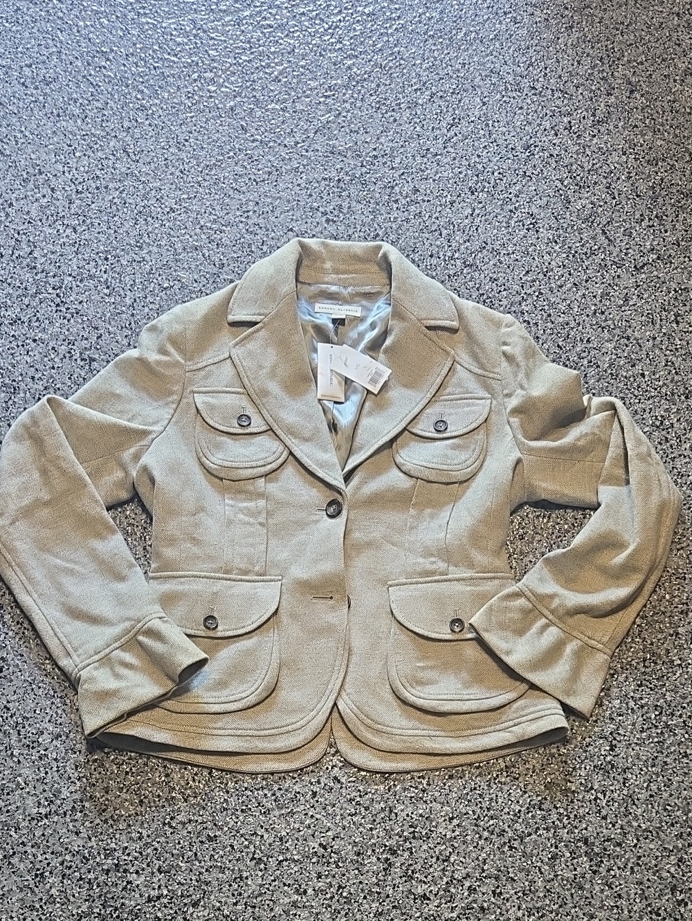 Banana Republic Taupe Utility Blazer with Flap Pockets. Brand New With Tags
